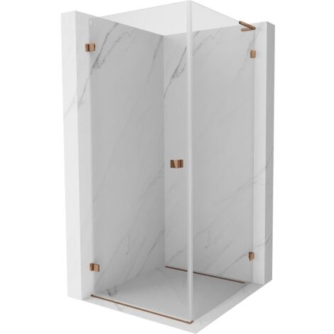 Mexen Lunar-B L cabina doccia a battente sinistra 90 x 90 cm, trasparente, oro rosa - 832L-090-090-60-00-L