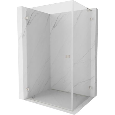 Mexen Lunar-B L Duschkabine schwenkbar links 95 x 80 cm, transparent, gebürsteter Nickel- 832L-095-080-97-00-L
