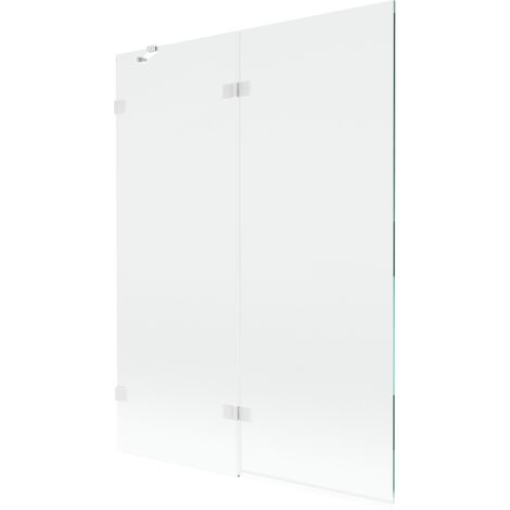 Mexen Lunar Badewannenfaltwand 2-flügelig links 130 x 150 cm, transparent, weiß - 897-130-100-20-00-L