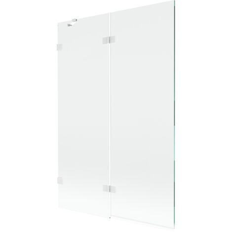 Mexen Lunar Badewannenfaltwand 2-teilig links 120 x 150 cm, transparent, weiß - 897-120-100-20-00-L