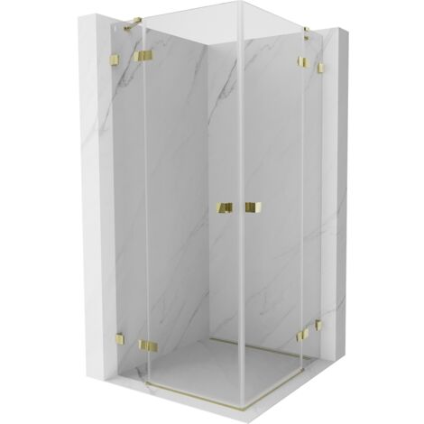 Mexen Lunar Duo cabine de douche pivotante 70 x 70 cm, transparent, dorée - 834-070L-070P-50-00