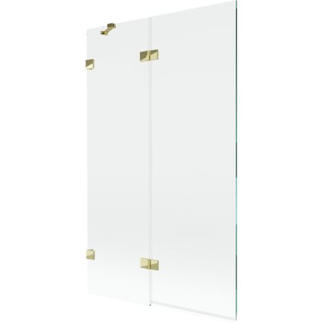 Mexen Lunar Duschabtrennung 2-flügelig links 110 x 150 cm, transparent, gold - 897-110-100-50-00-L