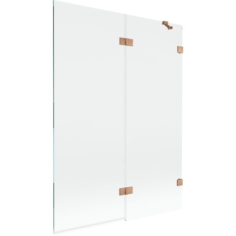 Mexen Lunar Duschabtrennung 2-flügelig rechts 130 x 150 cm, transparent, gebürstetes Kupfer - 897-130-100-65-00-P