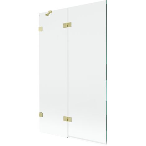 Mexen Lunar Duschwand 2-flügelig links 110 x 150 cm, transparent, gold gebürstet - 897-110-100-55-00-L