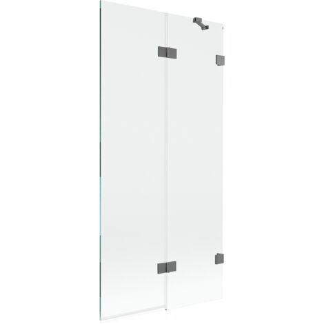 Mexen Lunar Duschwand 2-flügelig rechts 90 x 150 cm, transparent, Gun Metal - 897-090-100-95-00-P