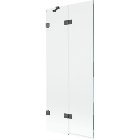 Mexen Lunar Duschwand 2-teilig links 80 x 150 cm, transparent, gebürstetes Gun Gray - 897-080-100-66-00-L