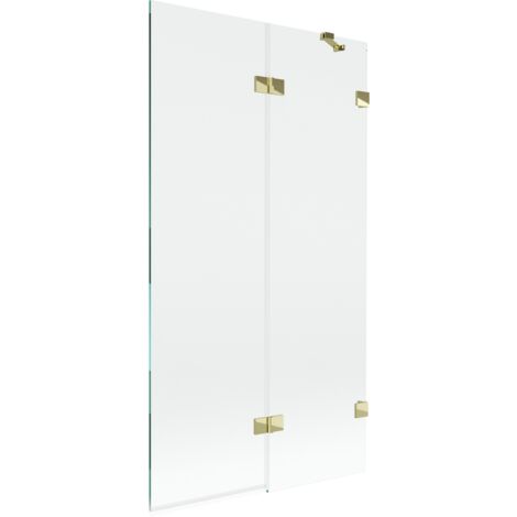 Mexen Lunar Duschwand 2-teilig rechts 100 x 150 cm, transparent, gold - 897-100-100-50-00-P