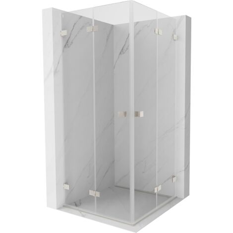 Mexen Lunar-F Duo cabine de douche pliante 70 x 70 cm, transparent, nickel brossé - 836-070L-070P-97-00