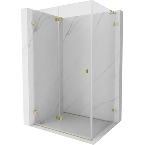 Mexen Lunar-F L cabina de ducha plegable izquierda 100 x 80 cm, transparente, dorado - 836L-100-080-50-00-L