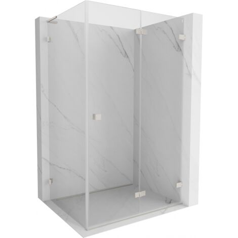 Mexen Lunar-F L cabine de douche pliante droite 95 x 90 cm, transparent, nickel brossé - 836L-095-090-97-00-P