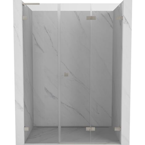 Mexen Lunar-F L puerta de ducha plegable derecha 140 cm, transparente, n铆quel cepillado - 836SL-140-050-97-00-P