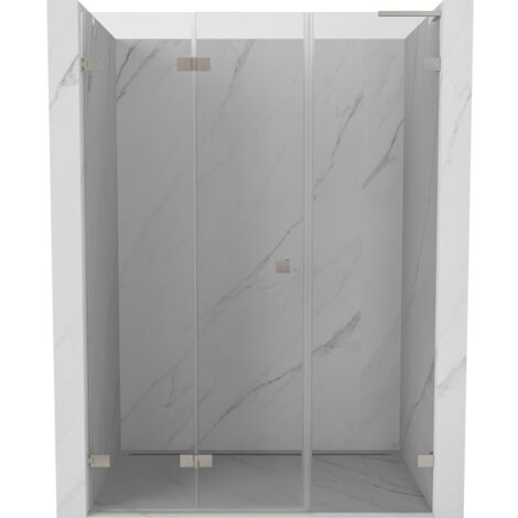 Mexen Lunar-F L puertas de ducha plegables izquierda 135 cm, transparente, n铆quel cepillado - 836SL-135-050-97-00-L