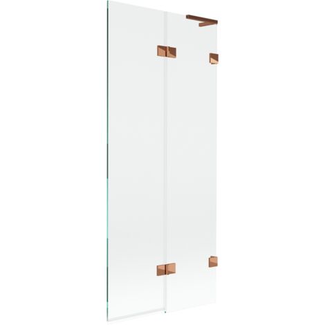 Mexen Lunar L Badefaltwand 2-teilig rechts 80 x 150 cm, transparent, Roségold - 897L-080-100-60-00-P
