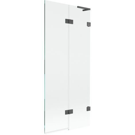 Mexen Lunar L biombos de ducha 2-puertas derecho 80 x 150 cm, transparente, gris ca帽贸n cepillado - 897L-080-100-66-00-P