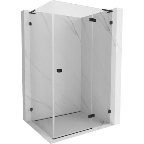 Mexen Lunar L cabina de ducha abatible derecha 70 x 80 cm, transparente, negra - 834L-070-080-70-00-P