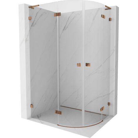 Mexen Lunar L cabina de ducha semicircular abatible izquierda 100 x 90 cm, transparente, oro rosa - 833L-100L-090P-60-00
