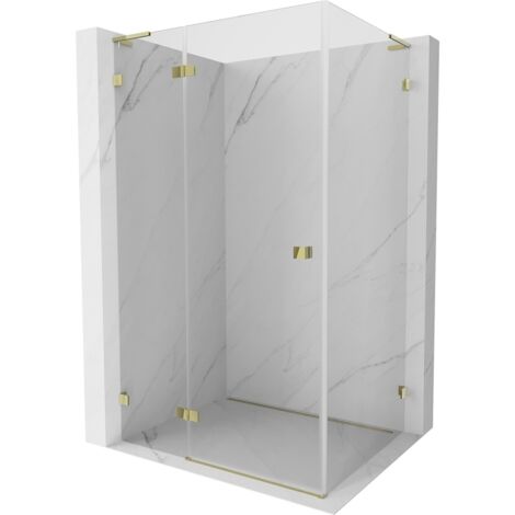 Mexen Lunar L cabina doccia ad anta sinistra 100 x 80 cm, trasparente, oro - 834L-100-080-50-00-L