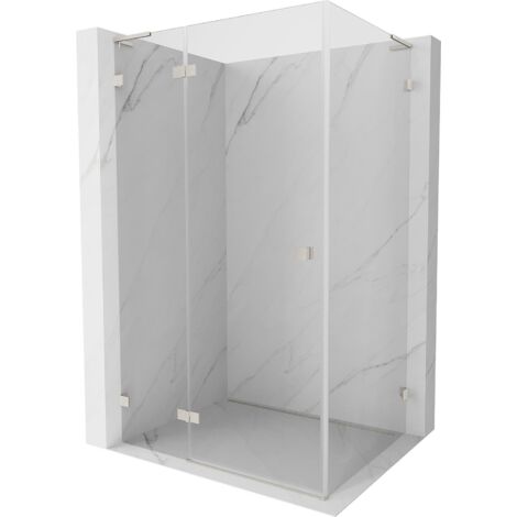Mexen Lunar L cabina doccia battente sinistra 70 x 80 cm, trasparente, nichel spazzolato - 834L-070-080-97-00-L
