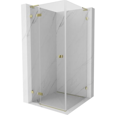 Mexen Lunar L cabina doccia battente sinistra 80 x 80 cm, trasparente, oro - 834L-080-080-50-00-L