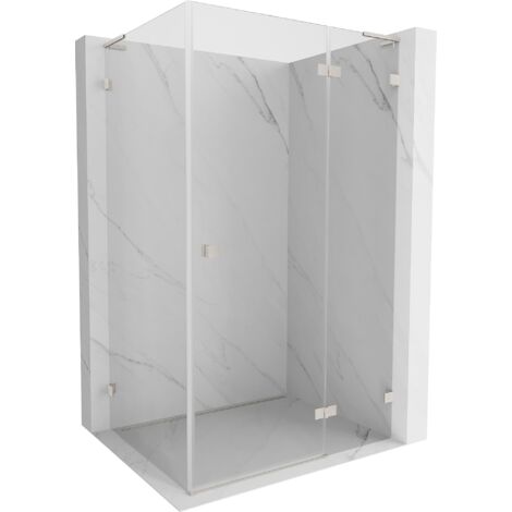 Mexen Lunar L cabine de douche pivotante droite 70 x 80 cm, transparent, nickel brossé - 834L-070-080-97-00-P