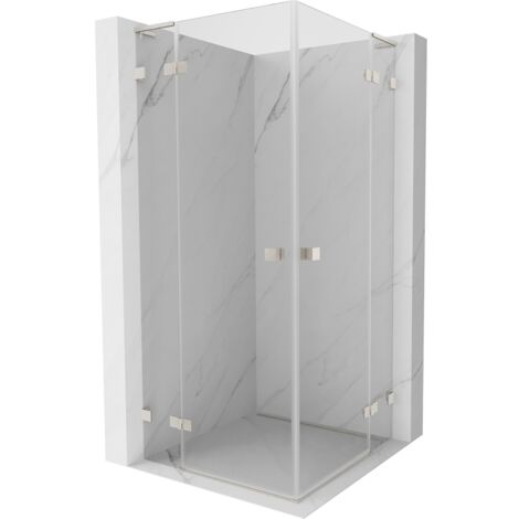 Mexen Lunar L Duo cabine de douche pivotante 85 x 85 cm, transparent, nickel brossé - 834L-085L-085P-97-00
