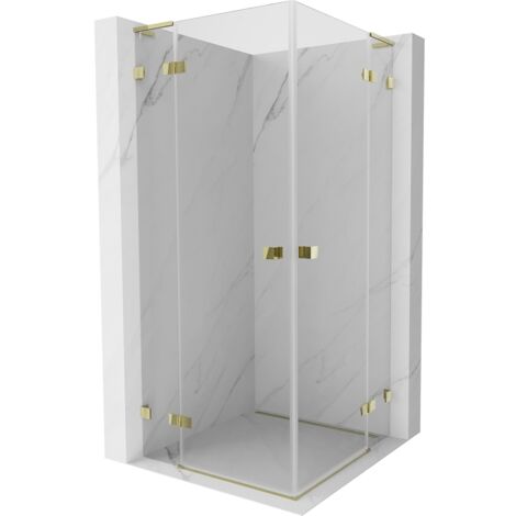 Mexen Lunar L Duo Duschkabine, 90 x 90 cm, transparent, gold - 834L-090L-090P-50-00