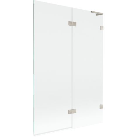 Mexen Lunar L Duschabtrennung 2-teilig rechts 120 x 150 cm, transparent, gebürsteter Nickel - 897L-120-100-97-00-P