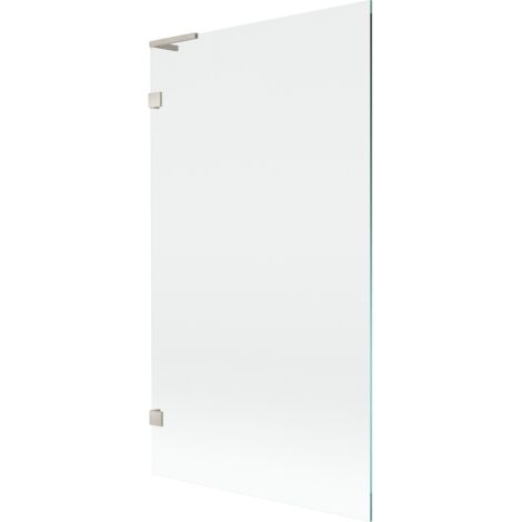 Mexen Lunar L Duschabtrennung für die Badewanne, 1-flügelig 100 x 150 cm, transparent, gebürstetes Nickel - 897L-100-000-97-00