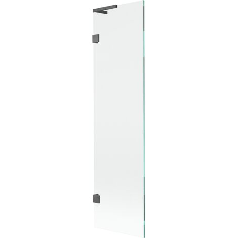 Mexen Lunar L Duschwand einflügelig 50 x 150 cm, transparent, gebürstetes Gun Grey - 897L-050-000-66-00
