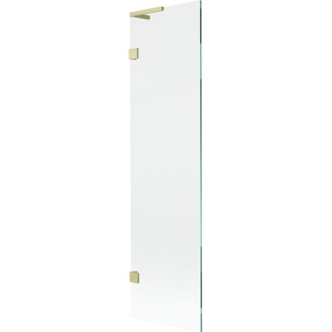 Mexen Lunar L mampara de ba帽era de 1 hoja 50 x 150 cm, transparente, dorado cepillado - 897L-050-000-55-00