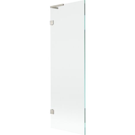 Mexen Lunar L mampara de ba帽era de 1 hoja 60 x 150 cm, transparente, n铆quel cepillado - 897L-060-000-97-00