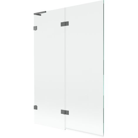 Mexen Lunar L mampara de ba帽era de 2 hojas izquierda 120 x 150 cm, transparente, metal de ca帽贸n - 897L-120-100-95-00-L