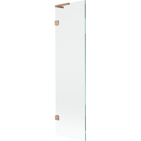Mexen Lunar L mampara de ba帽o de 1 ala 50 x 150 cm, transparente, cobre cepillado - 897L-050-000-65-00