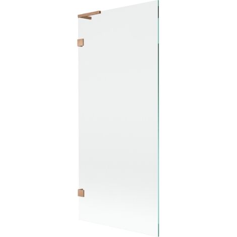 Mexen Lunar L mampara de ba帽o de 1 hoja 80 x 150 cm, transparente, cobre cepillado - 897L-080-000-65-00