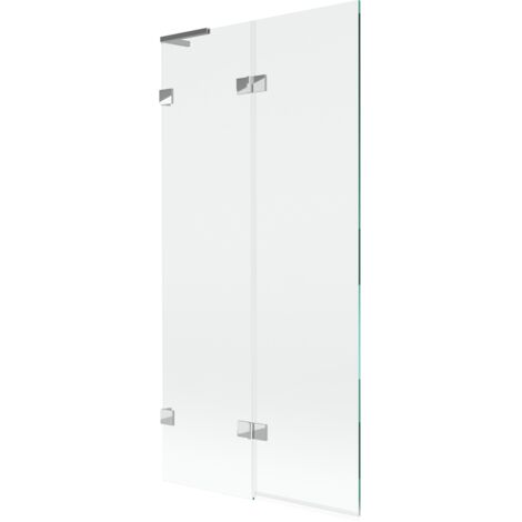 Mexen Lunar L mampara de ba帽o de 2 hojas izquierda 90 x 150 cm, transparente, cromo - 897L-090-100-01-00-L