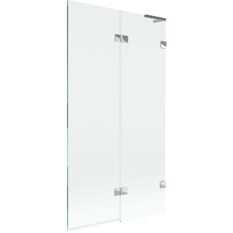 Mexen Lunar L mampara de ducha de dos paneles derecha 100 x 150 cm, transparente, cromo - 897L-100-100-01-00-P