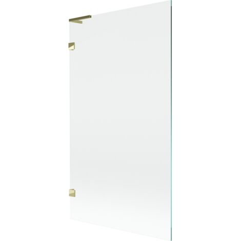 Mexen Lunar L panel de ba帽o con 1 hoja 100 x 150 cm, transparente, dorado - 897L-100-000-50-00