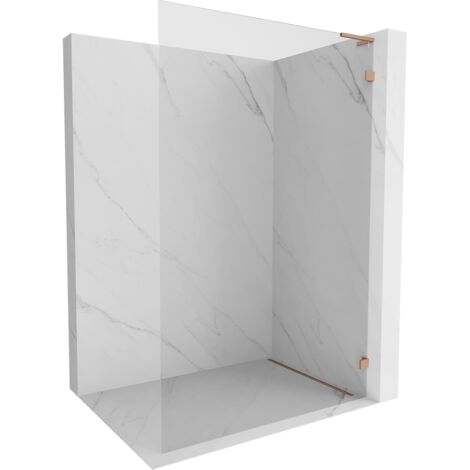 Mexen Lunar L Panel de ducha Walk-in derecho 70 x 200 cm, transparente 8 mm, cobre cepillado - 830L-070-000-65-00-P
