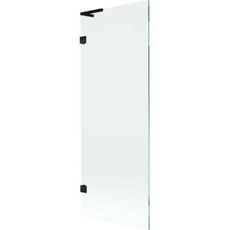 Mexen Lunar L paratia da vasca 1-anta 70 x 150 cm, trasparente, nero - 897L-070-000-70-00