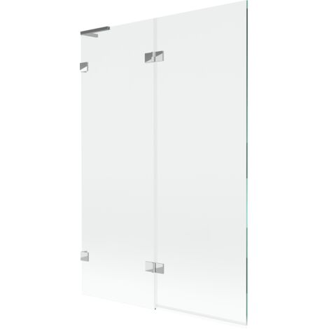 Mexen Lunar L paratia da vasca da bagno a 2 ante sinistra 120 x 150 cm, trasparente, cromata - 897L-120-100-01-00-L