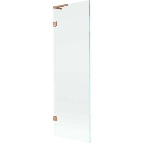 Mexen Lunar L paratia per vasca da bagno 1 anta 60 x 150 cm, trasparente, rame spazzolato - 897L-060-000-65-00