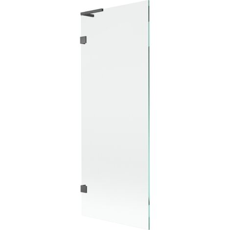Mexen Lunar L paratia per vasca da bagno 1 anta 70 x 150 cm, trasparente, grigio canna di fucile spazzolato - 897L-070-000-66-0