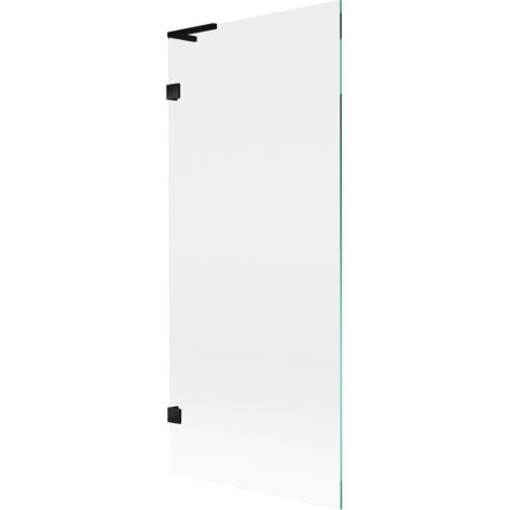 Mexen Lunar L paratia per vasca da bagno 1-anta 80 x 150 cm, trasparente, nero - 897L-080-000-70-00