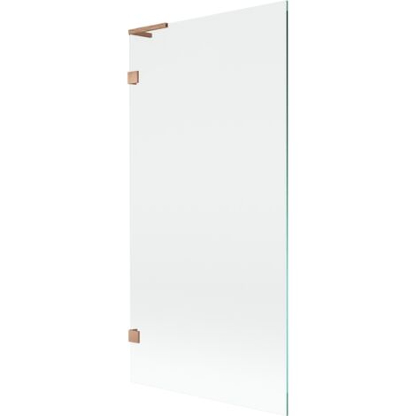 Mexen Lunar L paratia per vasca da bagno a 1 anta 90 x 150 cm, trasparente, rame spazzolato - 897L-090-000-65-00