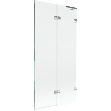 Mexen Lunar L paratia per vasca da bagno a 2 ante destra 90 x 150 cm, trasparente, cromo - 897L-090-100-01-00-P