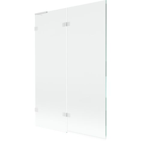 Mexen Lunar L paratia per vasca da bagno a 2 ante sinistra 120 x 150 cm, trasparente, bianco - 897L-120-100-20-00-L