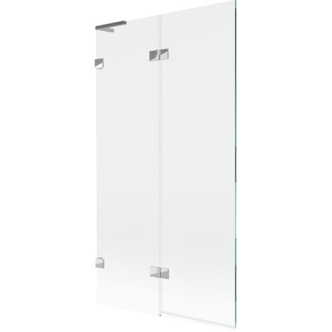 Mexen Lunar L paratia vasca da bagno a 2 ante sinistra 100 x 150 cm, trasparente, cromo - 897L-100-100-01-00-L
