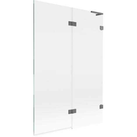 Mexen Lunar L paravento da bagno a 2 ante destro 120 x 150 cm, trasparente, gun metal - 897L-120-100-95-00-P