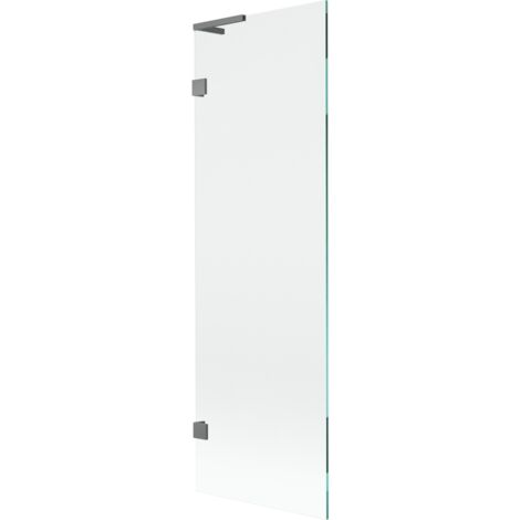 Mexen Lunar L paravento da vasca da bagno a 1 anta 60 x 150 cm, trasparente, gun metal - 897L-060-000-95-00