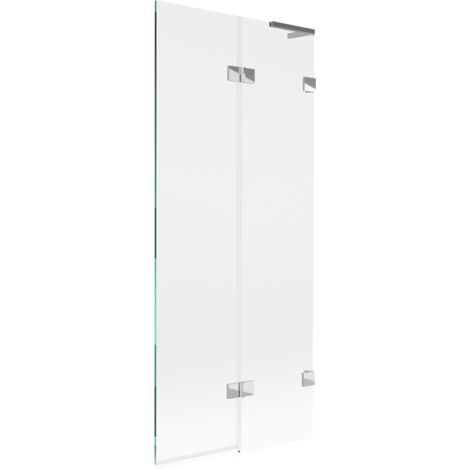 Mexen Lunar L paravento per vasca da bagno a 2 ante destro 80 x 150 cm, trasparente, cromo - 897L-080-100-01-00-P